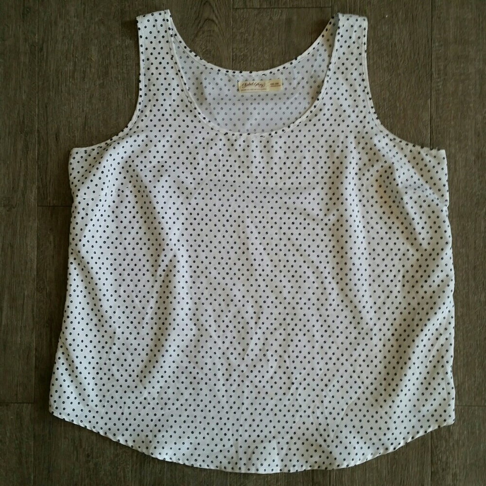 Faded Glory Sleeveless Top--white w/ navy